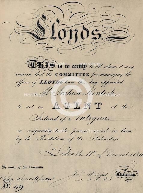 'Appointment of Agent at Antigua, 1911', (1928). Artist: Unknown.