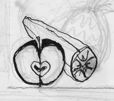 Apple and banana, c1950. Creator: Shirley Markham