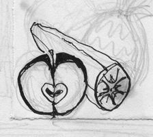 Apple and banana, c1950. Creator: Shirley Markham