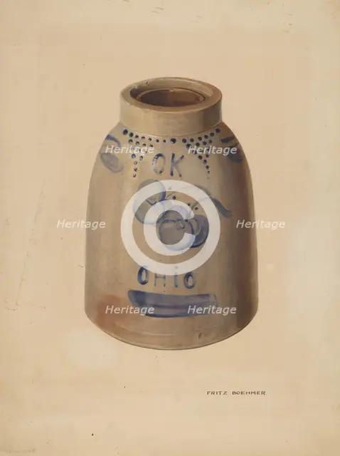 Apple Butter Crock, c. 1939. Creator: Fritz Boehmer.