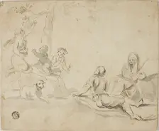 Apple Harvesters and Resting Shepherds, n.d. Creator: Unknown