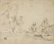 Apple Harvesters and Resting Shepherds, n.d. Creator: Unknown