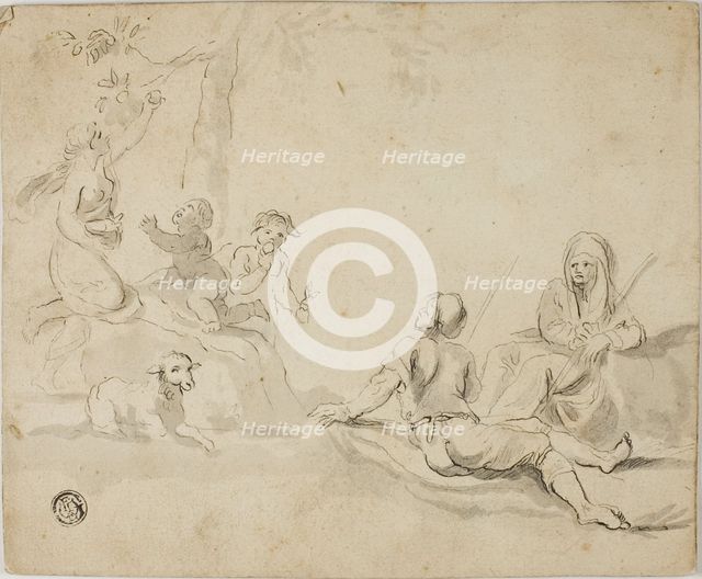 Apple Harvesters and Resting Shepherds, n.d. Creator: Unknown.