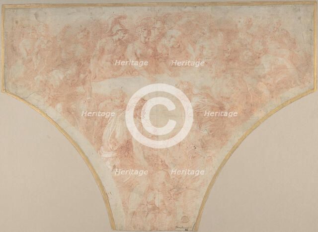 Apple of Discord Thrown by Eris at the Marriage of Peleus and Thetis: Study for Fresco..., 1504-70. Creator: Francesco Primaticcio.