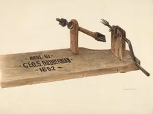 Apple Peeler, c. 1940. Creator: H. Langden Brown