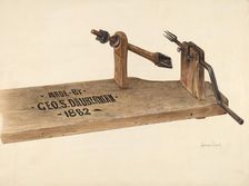 Apple Peeler, c. 1940. Creator: H. Langden Brown