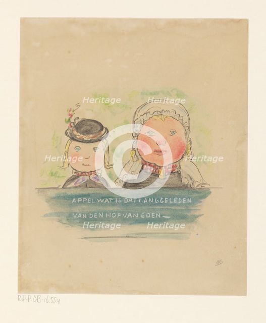 Apple, what a long time ago, from the Garden of Eden, c.1884-1951.  Creator: Nelly Bodenheim.
