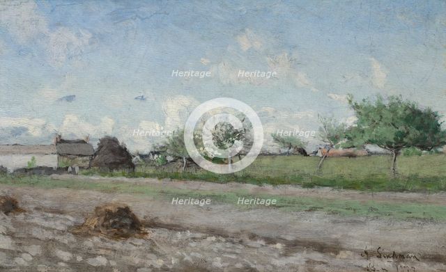 Apple Tree in Bloom. Motif from Barbizon, 1877. Creator: Knut Axel Lindman.