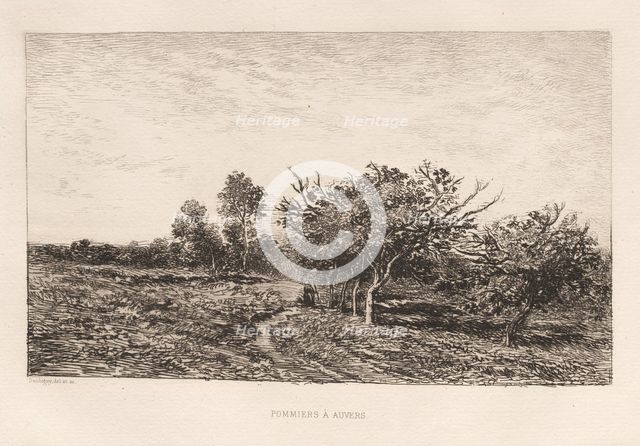 Apple Trees at Auvers (Pommiers à Auvers), 1877. Creator: Charles François Daubigny (French, 1817-1878).