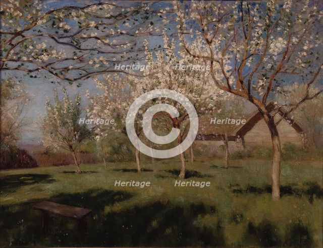 Apple trees blooming. Artist: Levitan, Isaak Ilyich (1860-1900)