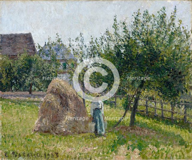 Apple Trees in Eragny, Sunny Morning, 1903. Creator: Camille Pissarro.
