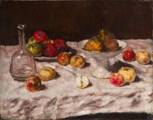Apples on White, with Half Apple, c1886-1894. Creator: Edouard Manet