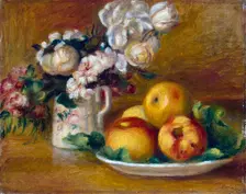 Apples and Flowers c1895. Artist: Pierre-Auguste Renoir