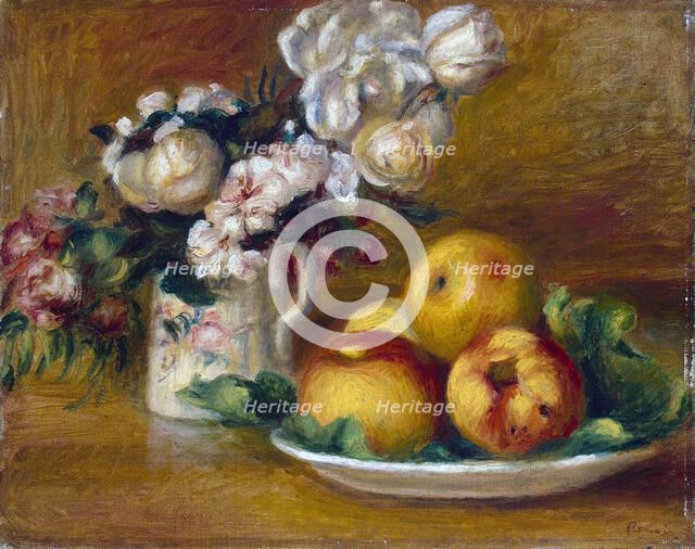 'Apples and Flowers', c1895.  Artist: Pierre-Auguste Renoir