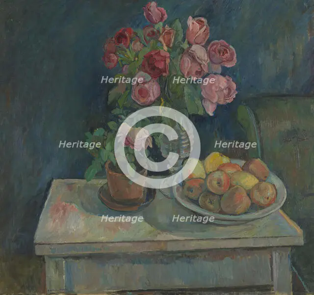 Apples and Roses, 1917. Creator: Oluf Wold-Torne.