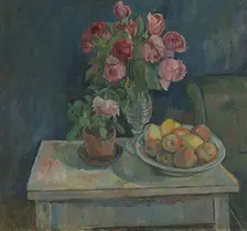 Apples and Roses, 1917. Creator: Oluf Wold-Torne
