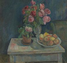 Apples and Roses, 1917. Creator: Oluf Wold-Torne