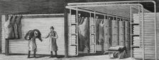 Application of cold to industry, Raoul Pictect system, cool room for meat, Chicago, US, 1883. Creator: Unknown