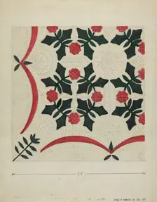 Applique Coverlet, c. 1936. Creator: Ernest A Towers Jr