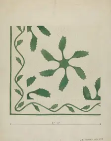 Applique Coverlet, c. 1936. Creator: John R. Towers