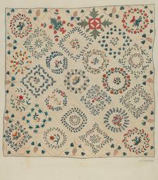 Applique Coverlet, c. 1936. Creator: Jules Lefevere