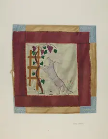 Applique Coverlet (Detail), c. 1941. Creator: Adolph Opstad
