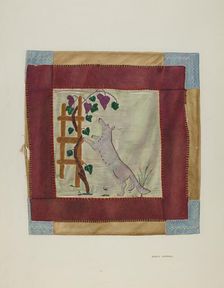 Applique Coverlet (Detail), c. 1941. Creator: Adolph Opstad