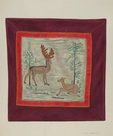 Applique Coverlet (Detail), c. 1941. Creator: Adolph Opstad