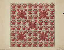 Applique Crib Coverlet, c. 1936. Creator: Marian Curtis Foster