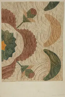 Applique and Quilted Coverlet, c. 1938. Creator: Manuel G. Runyan