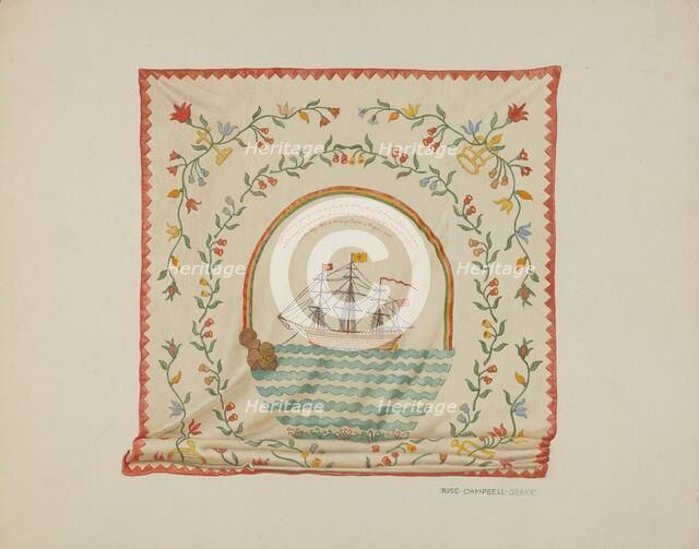 Applique Bedspread, c. 1940. Creator: Rose Campbell-Gerke.