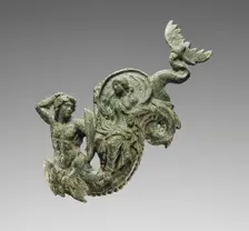 Appliqué of a Nereid and Triton, 25-1 B.C. Creator: Unknown