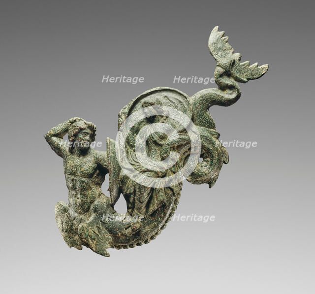 Appliqué of a Nereid and Triton, 25-1 B.C. Creator: Unknown.