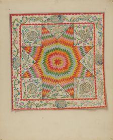 Applique & Patchwork Coverlet, 1935/1942. Creator: George Loughridge