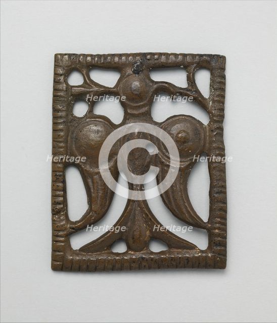 Appliqué Plaque with a Standing Eagle, Iran, 12th century. Creator: Unknown.