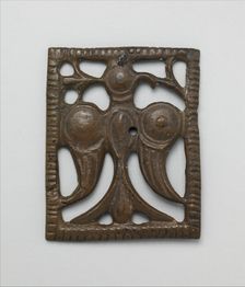 Appliqué Plaque with a Standing Eagle, Iran, 12th century. Creator: Unknown