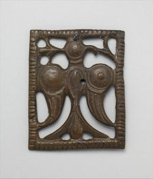 Appliqué Plaque with a Standing Eagle, Iran, 12th century. Creator: Unknown