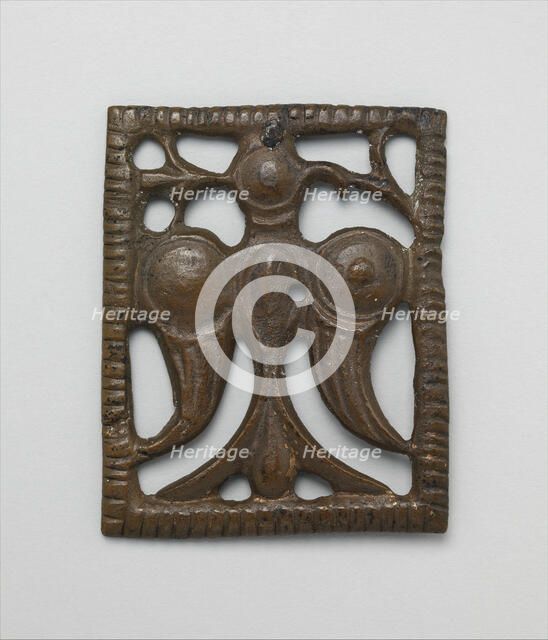 Appliqué Plaque with a Standing Eagle, Iran, 12th century. Creator: Unknown.