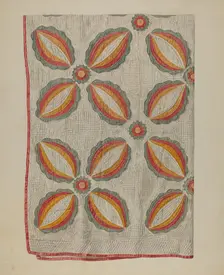 Applique Quilt, 1935/1942. Creator: Alois E. Ulrich