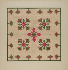 Applique Quilt, 1935/1942. Creator: Florence Hastings