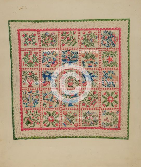 Applique Quilt, 1935/1942. Creator: Marian Curtis Foster.