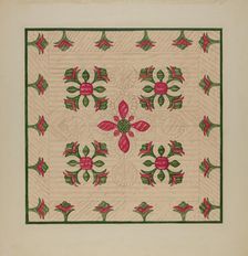 Applique Quilt, 1935/1942. Creator: Florence Hastings