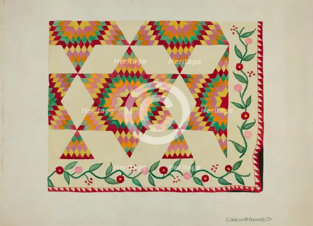 Applique Quilt, c. 1936. Creator: Cornelius Frazier.