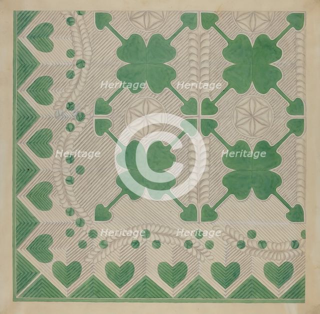 Applique Quilt, c. 1936. Creator: Dorothy Posten.