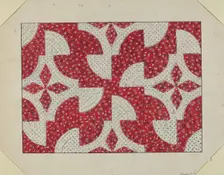 Applique Quilt, c. 1936. Creator: Margaret Linsley