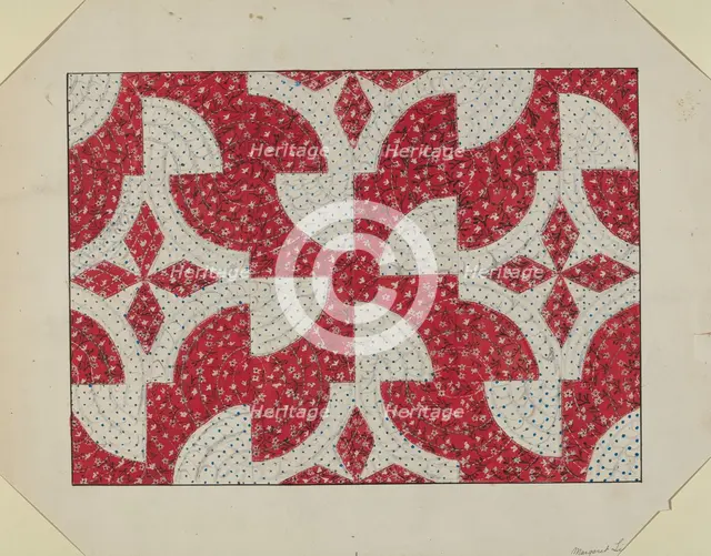 Applique Quilt, c. 1936. Creator: Margaret Linsley.