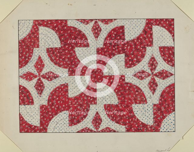 Applique Quilt, c. 1936. Creator: Margaret Linsley.