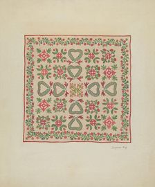 Applique Quilt, c. 1936. Creator: Suzanne Roy