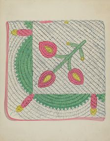 Applique Quilt, c. 1936. Creator: Unknown