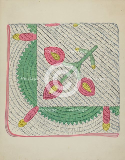Applique Quilt, c. 1936. Creator: Unknown.